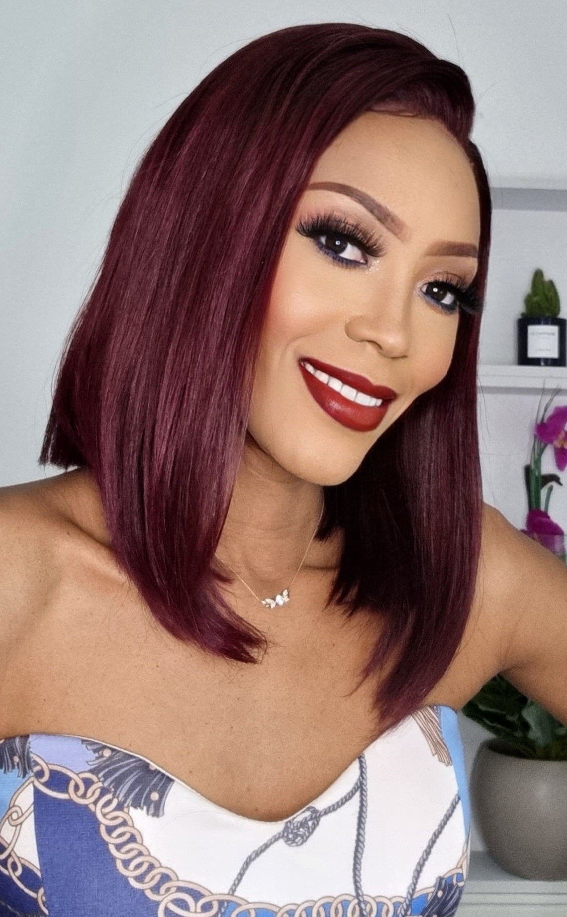 Purple lace wig