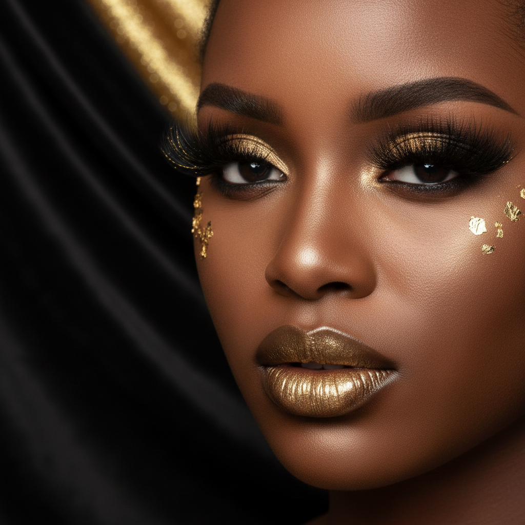Femme africaine cils naturels 3D