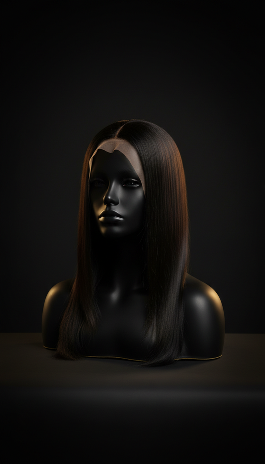 Perruque lace front lisse Noir Absolu