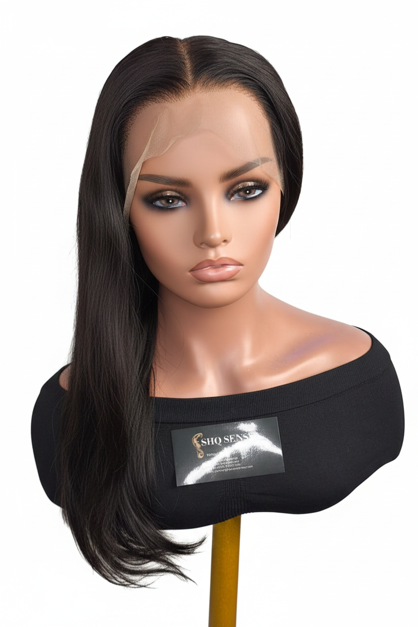 Perruque lisse lace transparente 13x6 – gros plan lace closure