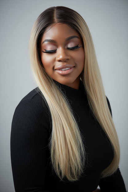 Portrait beauté 1 - fond neutre tenue noire
